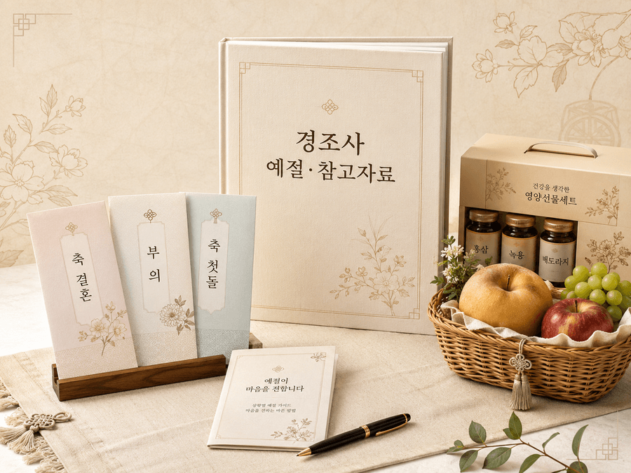 한지 봉투와 붓