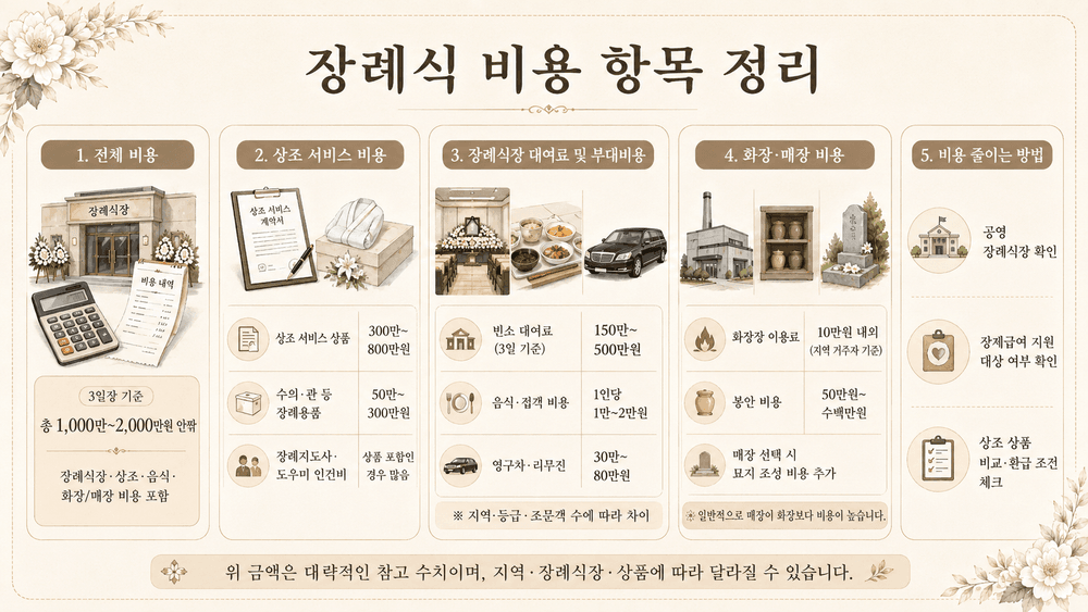 장례식 비용 항목별 정리표